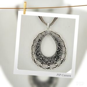 Burnished Silver Tone Necklace Set